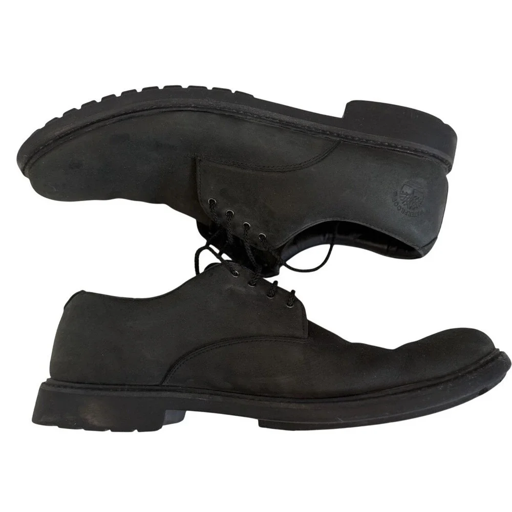 Timberland‎ Stormbuck Waterproof Mens Black Leather Derby Shoes Lace Up Sz 10.5